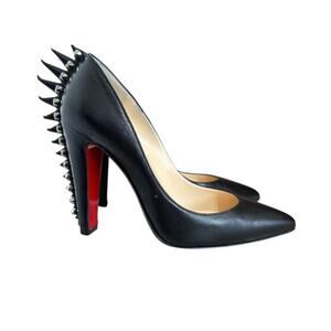 Christian Louboutin Electropump Black Nappa Leather Size 35 Pumps Red Bottoms
